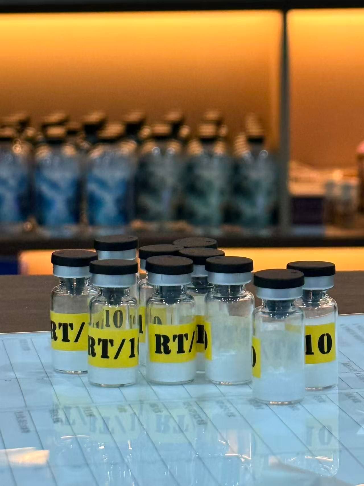 Lyophilized peptide vials with batch labels, the finished product format covered by every entry in the Pepoderma A-Z directory.